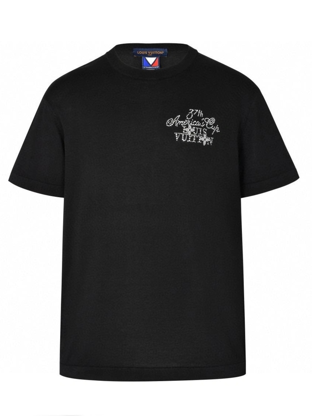 Louis Vuitton Black Crystal Logo Short Sleeve Tee